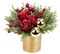 Artificial Potted Christmas Tree with Ball Ornaments, Mini Christmas Tree Tabletop Roses and Berries Small Floral Arrangements for Christmas in a Gold Pot Xmas Centerpieces for Tables Desk Mantle Decor-10.2''